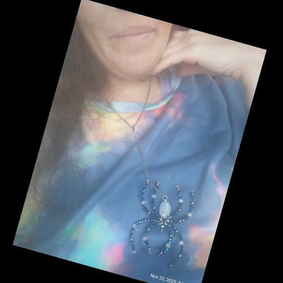 Beaded Spider Ornament - Blue and White - Picture 11 of 12